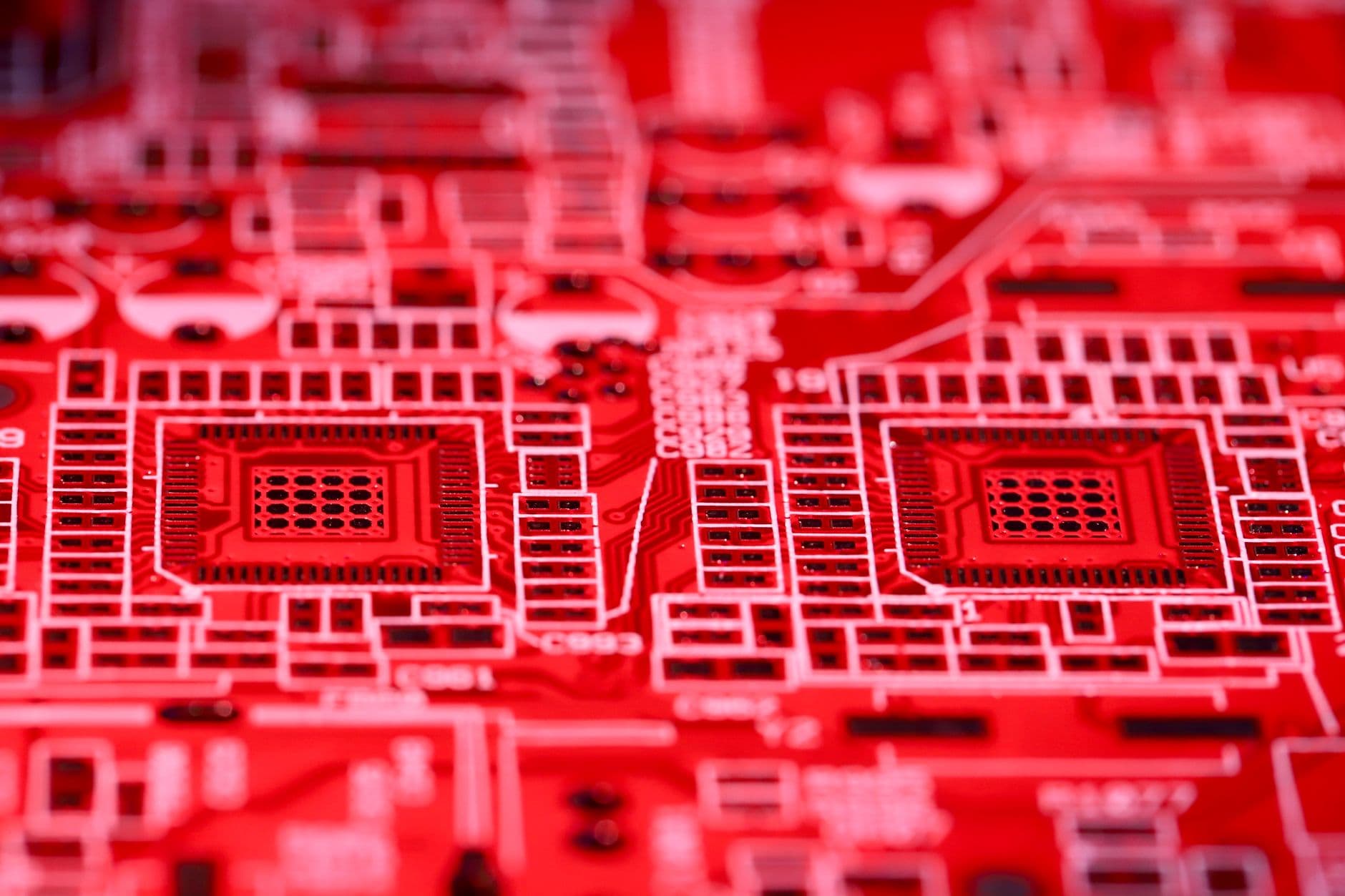 A close-up of a printed circuit board.